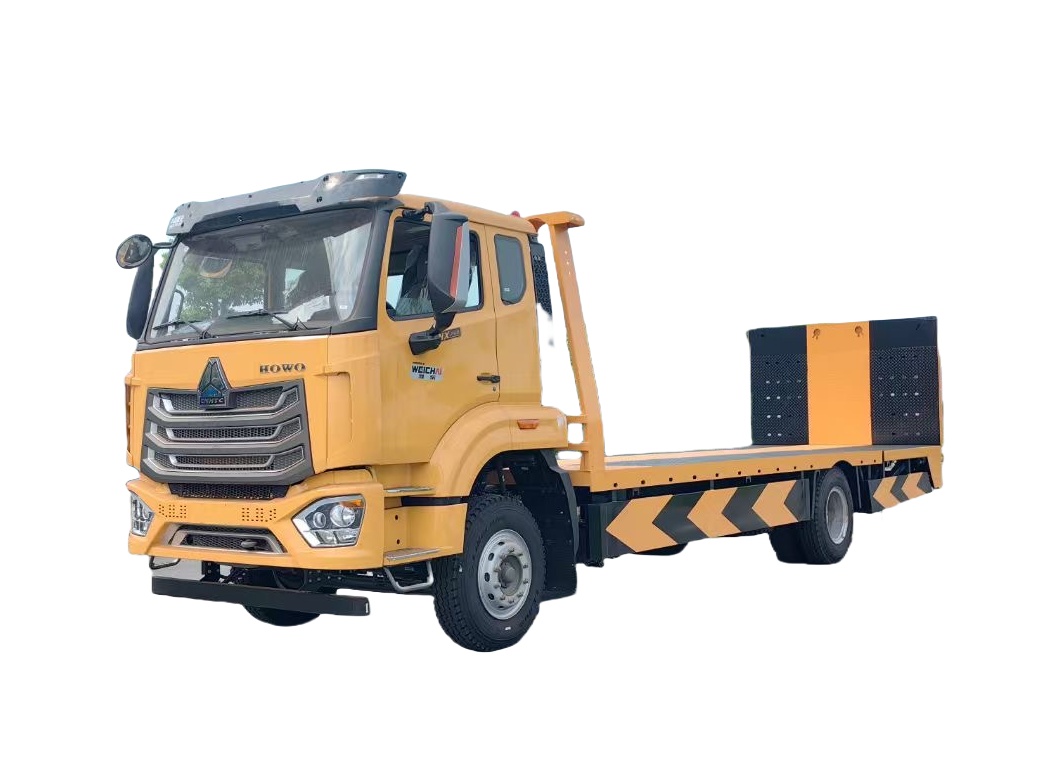 HOWO Flatbed Truck Digging machine Transportation Truck