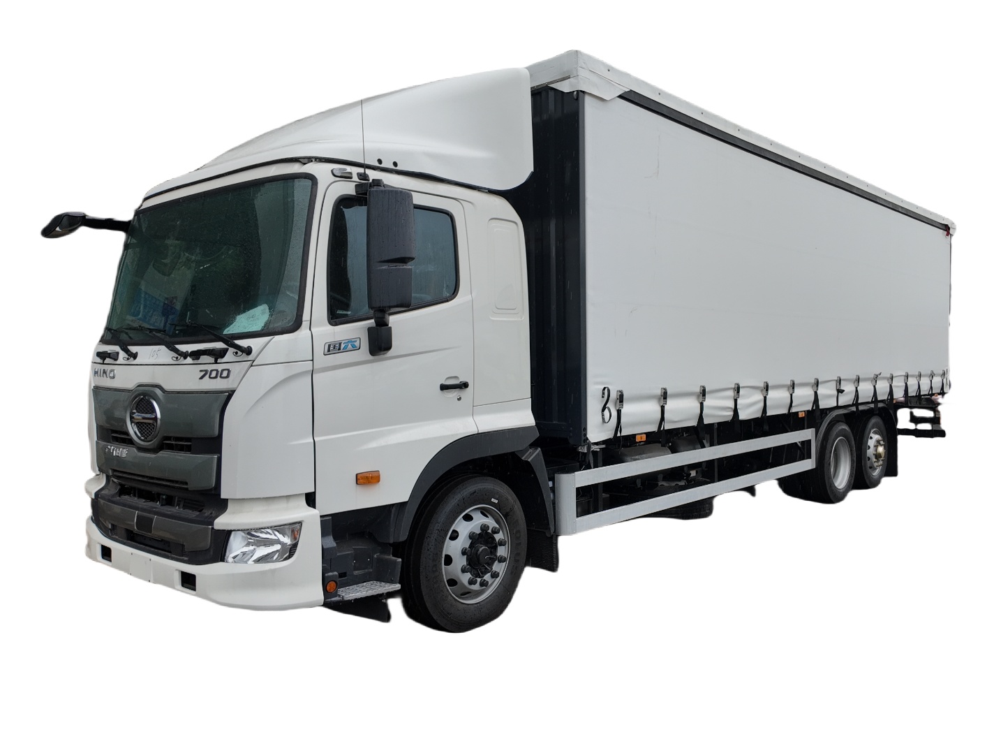 Japanese HINO side curtain tarpaulin Truck 9.2length box with lifting axle