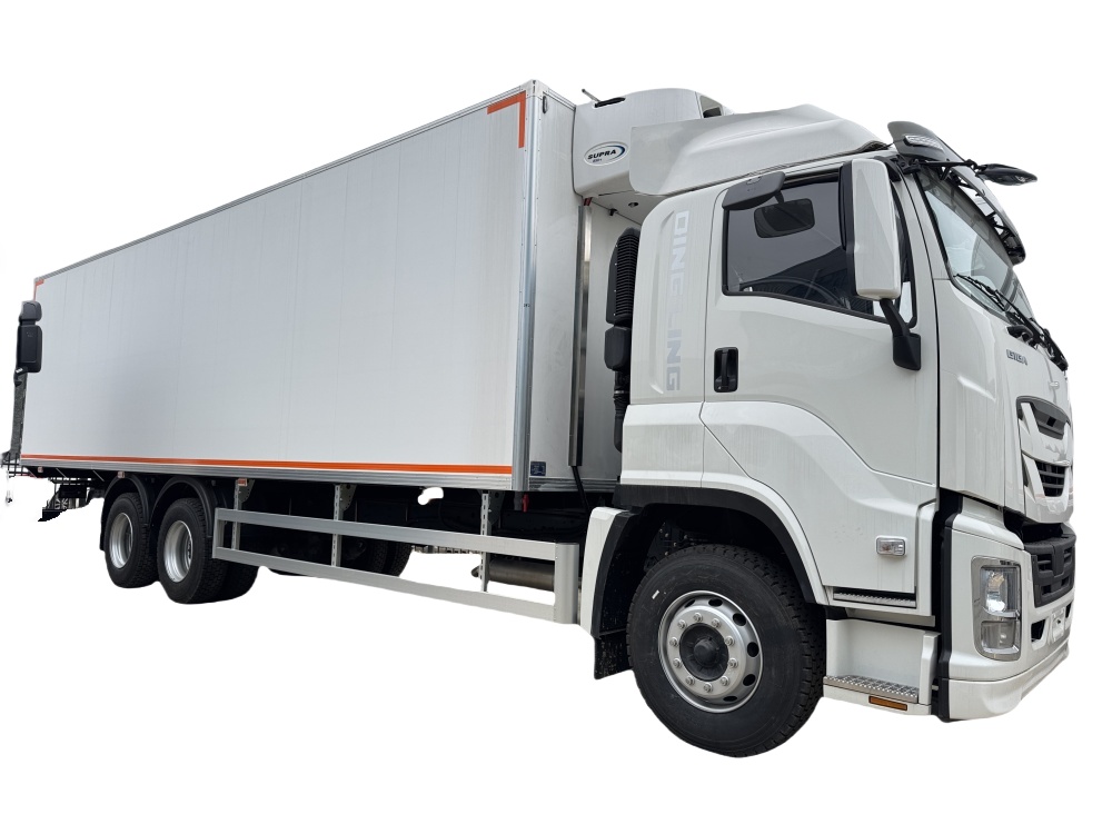 ISUZU 6*4  refrigerator truck with Meat hook，install Independent cooler 