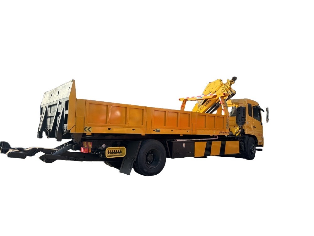 DONGFENG wrecker truck with folding arm crane and Removable side wall