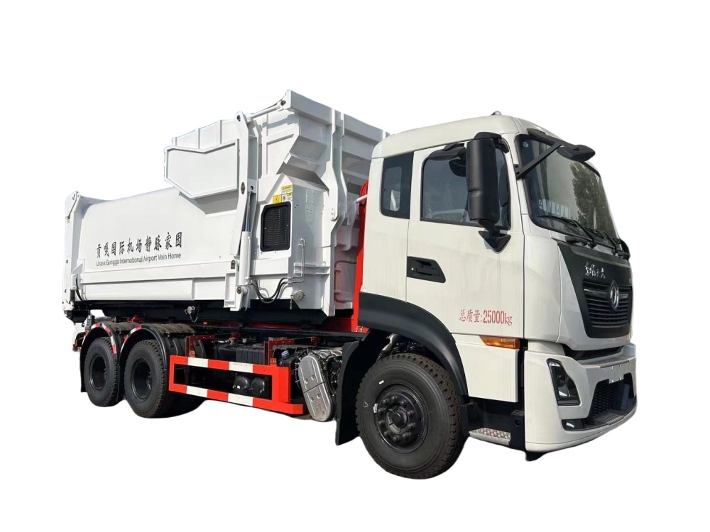 DONGFENG 6*4 18000L hook-lift with compactor garbage box