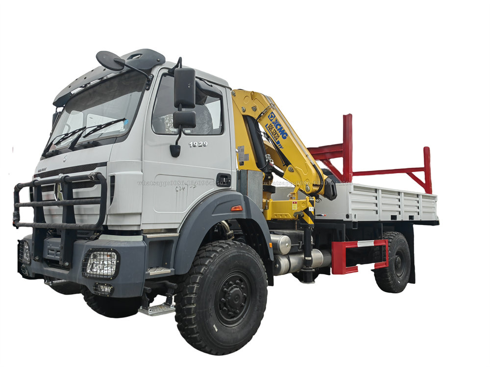 BEIBEN truck with folding arm XCMG crane